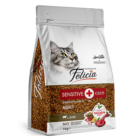 Felicia Hypoallergenic Düşük Tahıllı Kuzu Etli Kedi Maması 1 Kg - 1