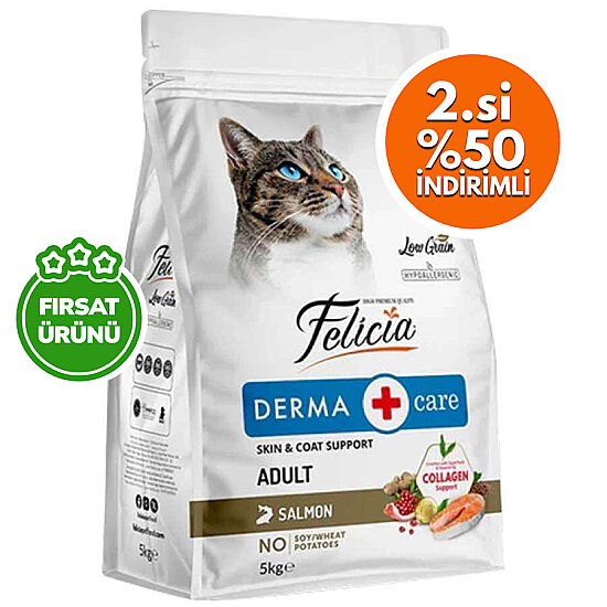 Felicia Hypoallergenic Düşük Tahıllı Somonlu Kedi Maması 5 Kg x 2 Adet - 1