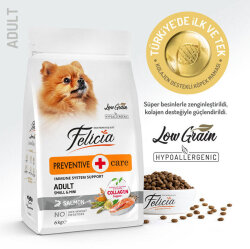 Felicia Hypoallergenic Düşük Tahıllı Somonlu Küçük Irk Yetişkin Köpek Maması 6 Kg ( 3 Kg x 2 ) + Temizlik Mendili - 4