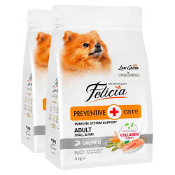 Felicia Hypoallergenic Düşük Tahıllı Somonlu Küçük Irk Yetişkin Köpek Maması 6 Kg ( 3 Kg x 2 ) + Temizlik Mendili - Felicia
