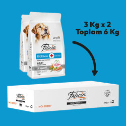 Felicia Hypoallergenic Düşük Tahıllı Somonlu Yetişkin Köpek Maması 6 Kg ( 3 Kg x 2 ) + Temizlik Mendili - 3