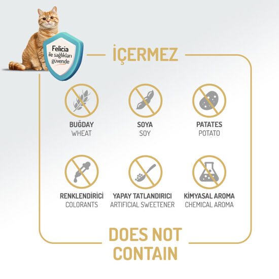 Felicia Hypoallergenic Düşük Tahıllı Tavuk Etli Kedi Maması 1 Kg - 5