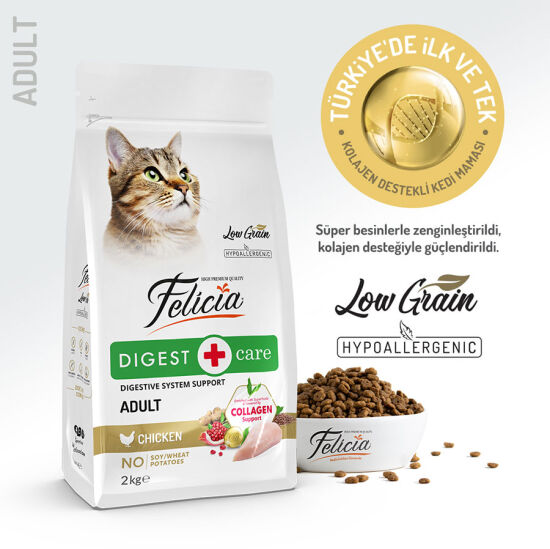 Felicia Hypoallergenic Düşük Tahıllı Tavuk Etli Kedi Maması 1 Kg - 2