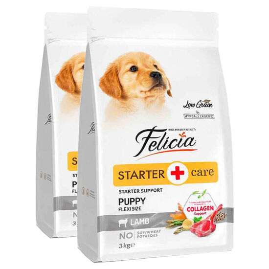 Felicia Hypoallergenic Puppy Düşük Tahıllı Kuzu Etli Yavru Köpek Maması 6 Kg ( 3 Kg x 2 ) + Temizlik Mendili - 1