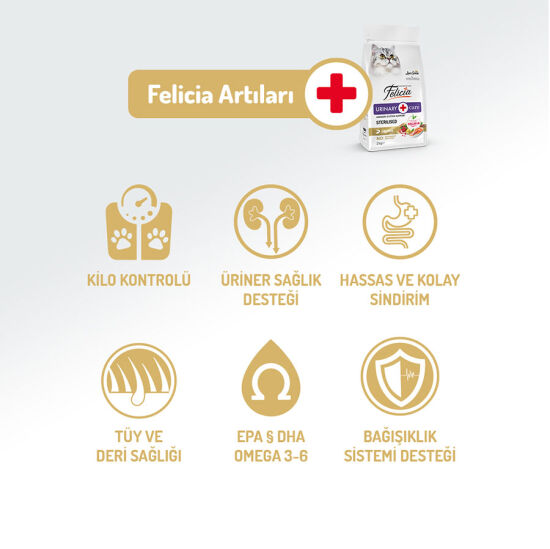Felicia Hypoallergenic Urinary Sterilised Somonlu Kısırlaştırılmış Kedi Maması 1 Kg - 7