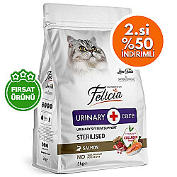 Felicia Hypoallergenic Urinary Sterilised Somonlu Kısırlaştırılmış Kedi Maması 5 Kg x 2 Adet - Felicia