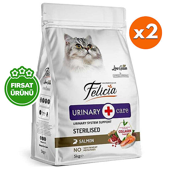 Felicia Hypoallergenic Urinary Sterilised Somonlu Kısırlaştırılmış Kedi Maması 5 Kg x 2 Adet - 2