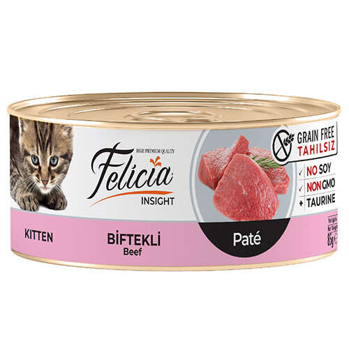 Felicia Kitten Biftekli Pate Tahilsiz Yavru Kedi Konservesi 85 Gr Kedi Yas Mamalari Felicia