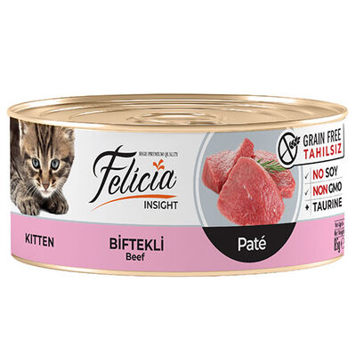 Felicia Kitten Biftekli Pate Tahılsız Yavru Kedi Konservesi 85 Gr