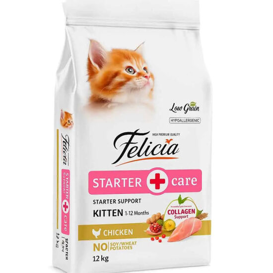 Felicia Hypoallergenic Starter Care Kitten Düşük Tahıllı Tavuklu Yavru Kedi Maması 12 Kg + Gimcat 20 Gr Multivitamin Paste - 2