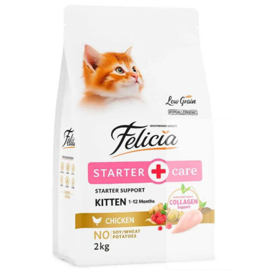 Felicia Hypoallergenic Starter Care Kitten Düşük Tahıllı Tavuklu Yavru Kedi Maması 2 Kg + Biopet Active Malt Paste 25 ML - 2