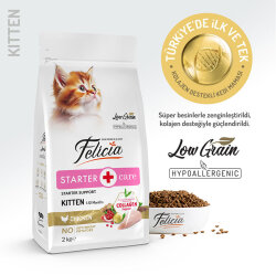 Felicia Hypoallergenic Starter Care Kitten Düşük Tahıllı Tavuklu Yavru Kedi Maması 2 Kg + Biopet Active Malt Paste 25 ML - 3