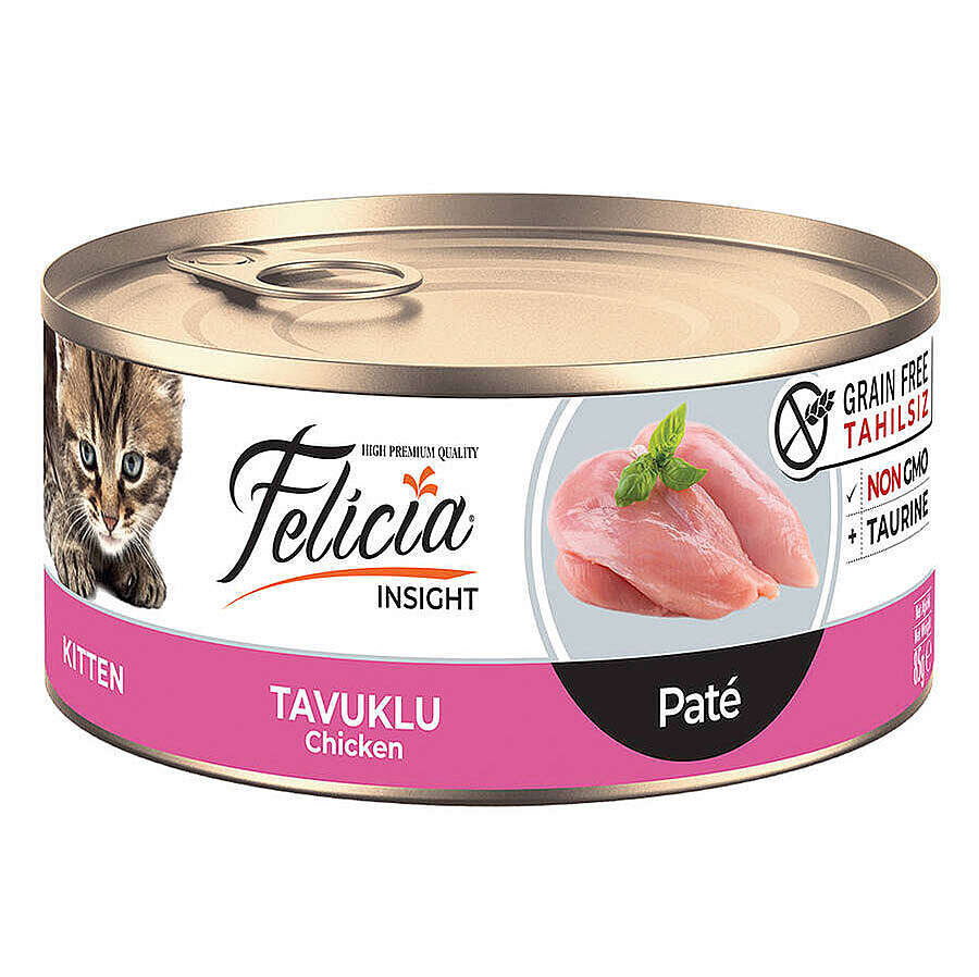 Felicia Insight Kitten Tavuk Etli Pate Tahılsız Yavru Kedi Konservesi 85 Gr