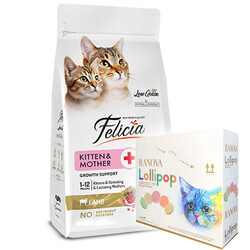 Felicia - Felicia Hypoallergenic Mother Kitten Düşük Tahıllı Yavru Kuzu Etli Kedi Maması 12 Kg + 15'li Ranova Lolipop Felicia - Felicia Hypoallergenic Mother Kitten Düşük Tahıllı Yavru Kuzu Etli Kedi Maması 12 Kg + 15'li Ranova Lolipop