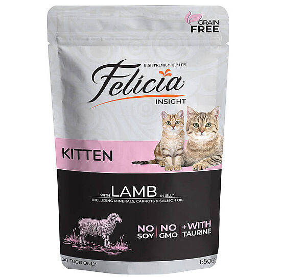Felicia Pouch Kitten Kuzu Etli Yavru Tahılsız Kedi Yaş Maması 85 Gr x 6 Adet - 2