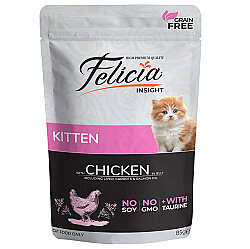 Felicia Pouch Kitten Tavuk Etli Yavru Tahılsız Kedi Yaş Maması 85 Gr - Felicia