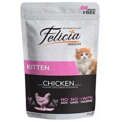 Felicia - Felicia Pouch Kitten Tavuk Etli Yavru Tahılsız Kedi Yaş Maması 85 Gr