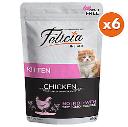Felicia Pouch Kitten Tavuk Etli Yavru Tahılsız Kedi Yaş Maması 85 Gr x 6 Adet - Felicia