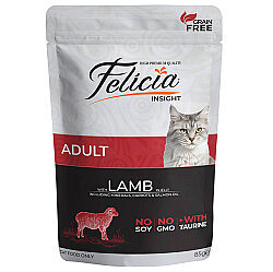 Felicia Pouch Kuzu Etli Tahılsız Kedi Yaş Maması 85 Gr - Felicia