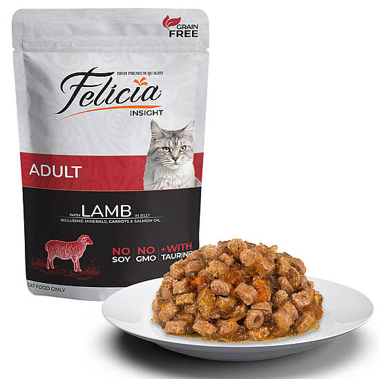 Felicia Pouch Kuzu Etli Tahılsız Kedi Yaş Maması 85 Gr x 6 Adet - 3