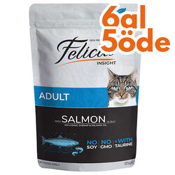Felicia - Felicia Pouch Somon Etli Tahılsız Kedi Yaş Maması 85 Gr - 6 Al 5 Öde