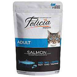 Felicia Pouch Somon Etli Tahılsız Kedi Yaş Maması 85 Gr - Felicia