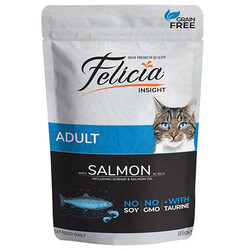 Felicia - Felicia Pouch Somon Etli Tahılsız Kedi Yaş Maması 85 Gr