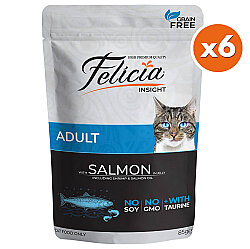 Felicia Pouch Somon Etli Tahılsız Kedi Yaş Maması 85 Gr x 6 Adet - Felicia