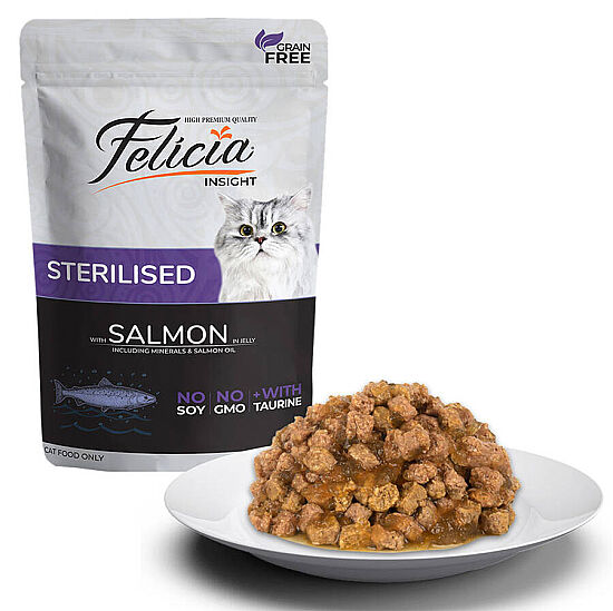 Felicia Pouch Sterilised Somon Etli Tahılsız Kısırlaştırılmış Kedi Yaş Maması 85 Gr - 2