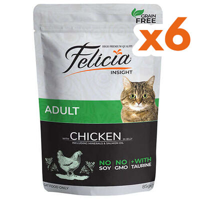 Felicia Pouch Tavuk Etli Tahılsız Kedi Yaş Maması 85 Gr x 6 Adet - 1