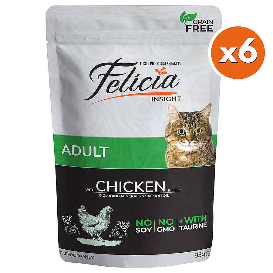 Felicia Pouch Tavuk Etli Tahılsız Kedi Yaş Maması 85 Gr x 6 Adet