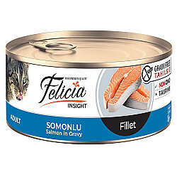 Felicia Insight Somon Balıklı Fileto Tahılsız Kedi Konservesi 85 Gr - Felicia