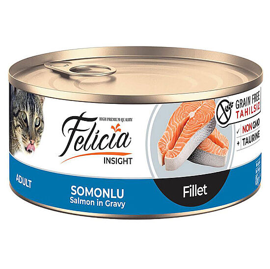 Felicia Insight Somon Balıklı Fileto Tahılsız Kedi Konservesi 85 Gr - 1
