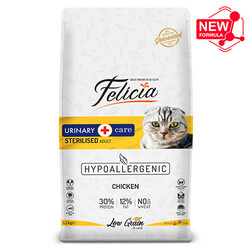 Felicia - Felicia Hypoallergenic Sterilised Düşük Tahıl Kısırlaştırılmış Tavuk Kedi Maması 12 Kg