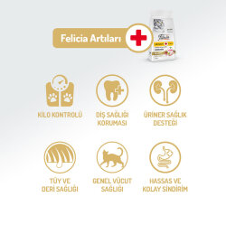 Felicia Hypoallergenic Sterilised Düşük Tahıl Kısırlaştırılmış Tavuk Kedi Maması 12 Kg + Gimcat 20 Gr Multivitamin Paste - 4