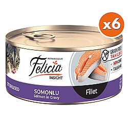 Felicia Insight Sterilised Somonlu Fileto Tahılsız Kısırlaştırılmış Kedi Konservesi 85 Gr x 6 Adet - Felicia