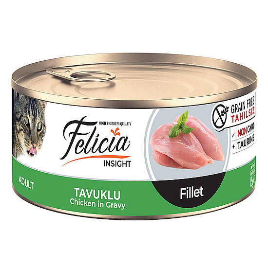 Felicia Insight Tavuk Etli Fileto Tahılsız Kedi Konservesi 85 Gr - 1