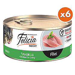 Felicia Insight Tavuk Etli Fileto Tahılsız Kedi Konservesi 85 Gr x 6 Adet - Felicia
