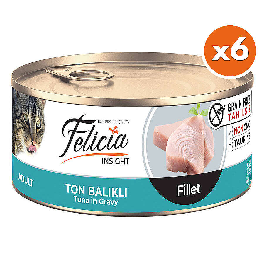 Felicia Insight Ton Balıklı Fileto Tahılsız Kedi Konservesi 85 Gr x 6 Adet
