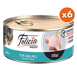 Felicia Insight Ton Balıklı Fileto Tahılsız Kedi Konservesi 85 Gr x 6 Adet - Felicia
