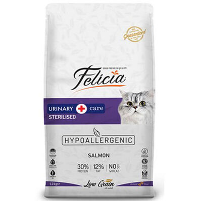 Felicia Hypoallergenic Urinary Sterilised Somonlu Kısırlaştırılmış Kedi Maması 2 Kg + Temizlik Mendili