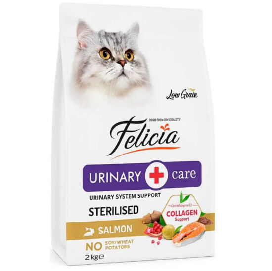 Felicia Hypoallergenic Urinary Sterilised Somonlu Kısırlaştırılmış Kedi Maması 2 Kg + Biopet Active Malt Paste 25 ML - 2