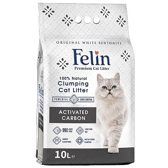 Felin İnce Taneli Active Carbon Topaklanan Kedi Kumu 10 Lt x 2 Adet - 2