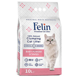 Felin - Felin İnce Taneli Baby Powder Topaklanan Pudralı Kedi Kumu 10 Lt