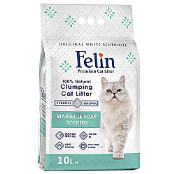 Felin İnce Taneli Marsilya Sabunlu Topaklanan Kedi Kumu 10 Lt x 2 Adet - 2