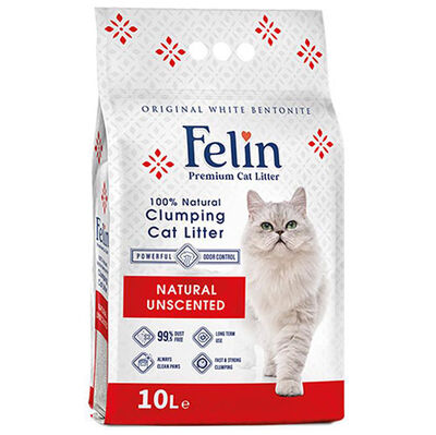 Felin Natural İnce Taneli Kokusuz Topaklanan Kedi Kumu 10 Lt - 1