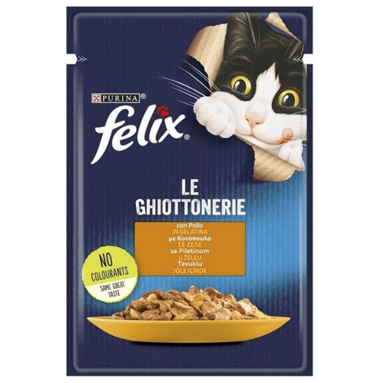 Felix Pouch Le Ghiottonerie Tavuklu Yaş Kedi Maması 85 Gr - 1