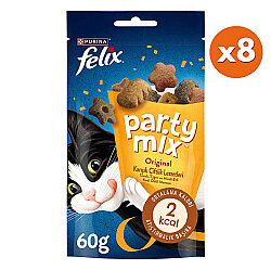 Felix Party Mix Karışık Çiftlik Lezzetleri Kedi Ödülü 60 Gr - BOX - 8 Adet - Felix