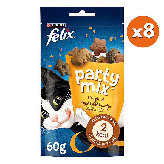 Felix Party Mix Karışık Çiftlik Lezzetleri Kedi Ödülü 60 Gr - BOX - 8 Adet - 1