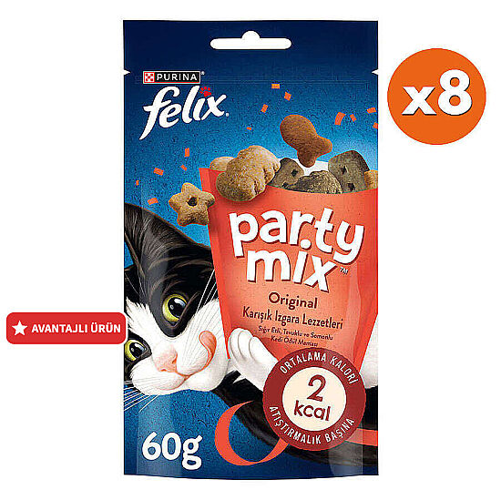 Felix Party Mix Karışık Izgara Lezzetleri Kedi Ödülü 60 Gr - BOX - 8 Adet - 1
